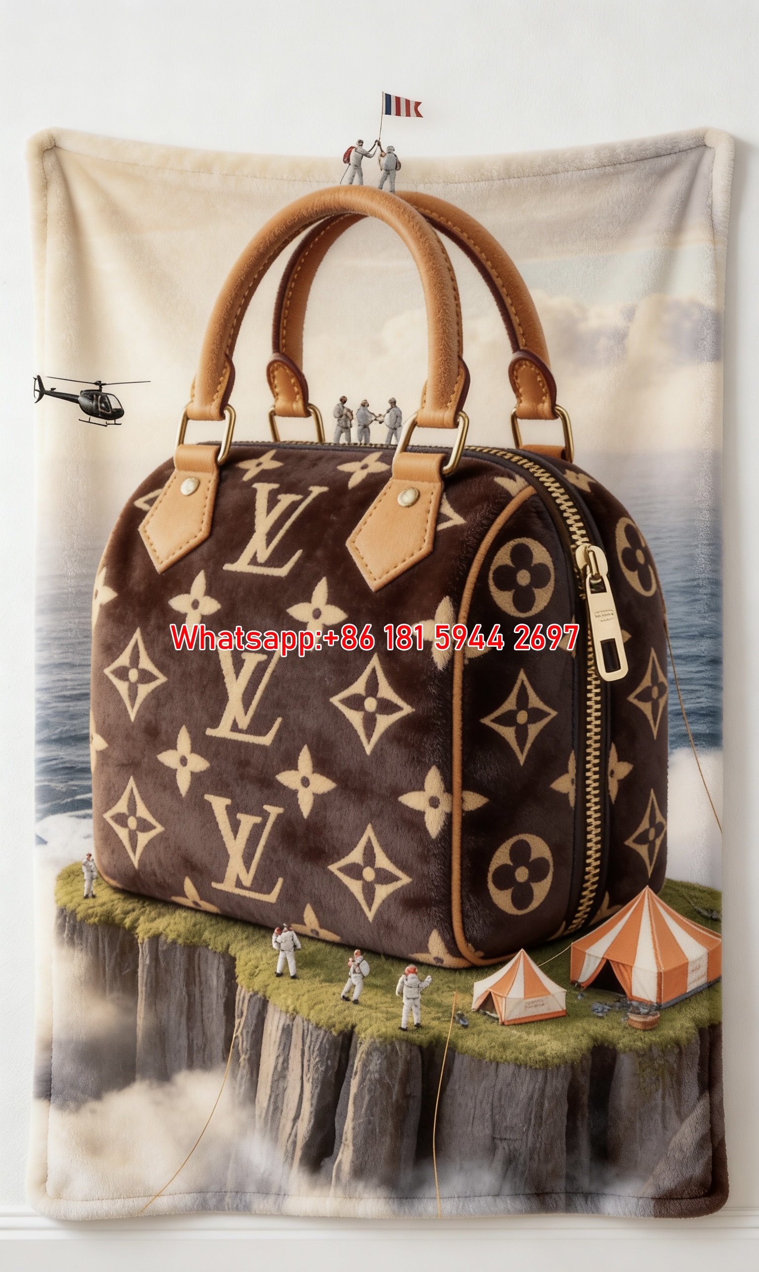 Giant LV Peak Blanket Mountain LV Bag Throw 185